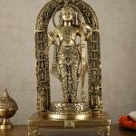 Brass Ram Lalla Statue with Arch | 24" x 12" x 8" (61 x 30.5 x 20.3 cm) | 17.2 kg Superfine Enhanced Carving | Temple Grade Divine Art | Child Form